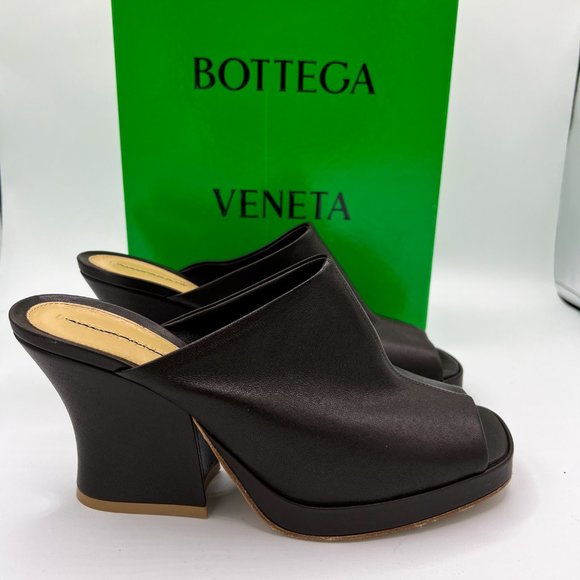 Bottega Veneta Platform Brown Leather Sandals Size 39.5 - Picture 2 of 9